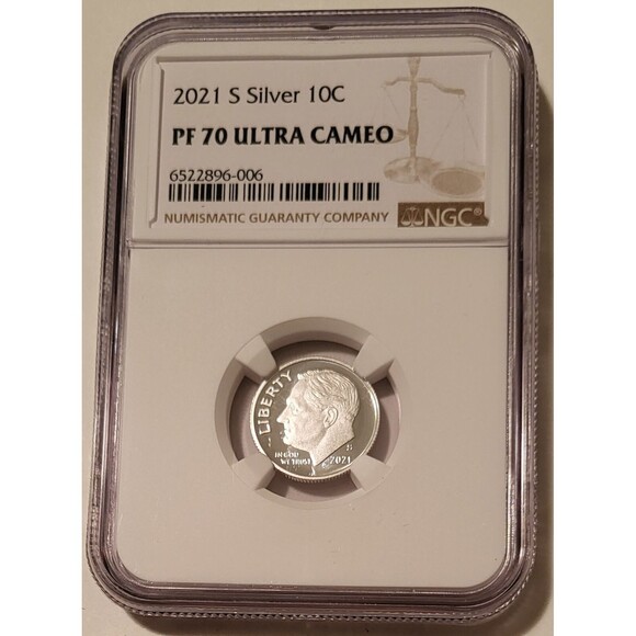 2021 S Silver Roosevelt Dime Proof PF70 UC NGC - Picture 1 of 2